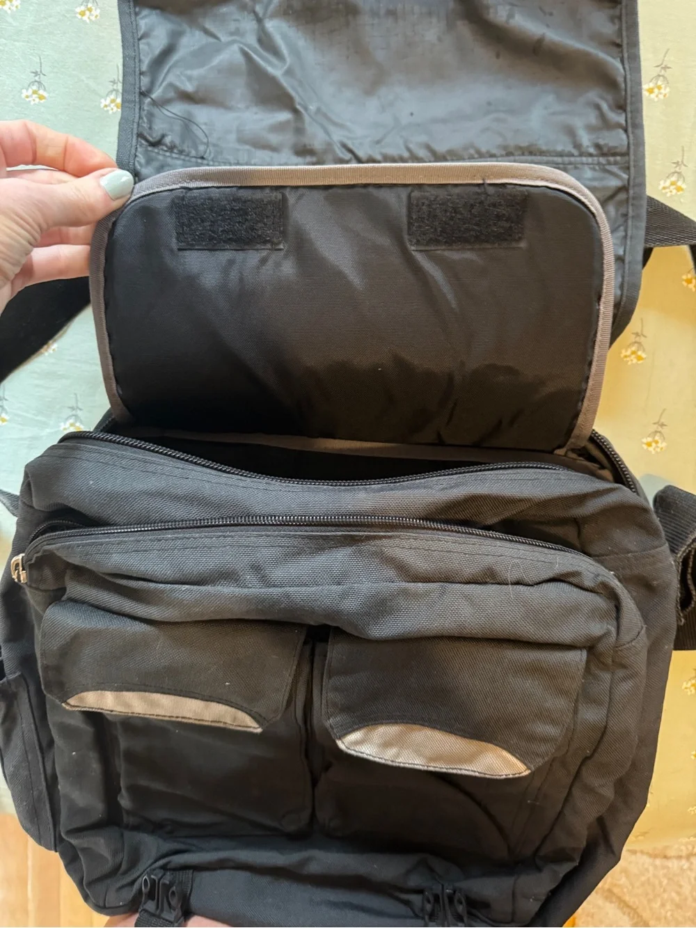 Jansport Black and Gray Padded Computer Messenger Bag